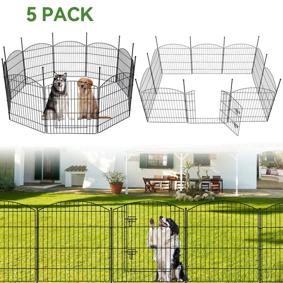 BSHAPPLUS® Garden Fence 10 Pack ,25in (H) x 11ft (L) Metal Fence,Rustproof Decorative Fence,Animal Wire Fence,Wrought Iron Fence, Outdoor Picket Fencing No-Dig for Yard, Lawn and Patio Borders
