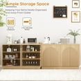 thumbnail image 5 of Accent 110" Fluted Sideboard Buffet Cabinet with Arched Reeded Design Doors for Living Room Dinning Hallway, 5 of 9