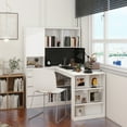 thumbnail image 3 of L Shaped Desk with Charger,Computer Desk with Drawers,Bookshelf,with LED Light,Modern Corner Desk,Home Office Desk,L-Shaped Study Table Writing Desk, 3 of 9