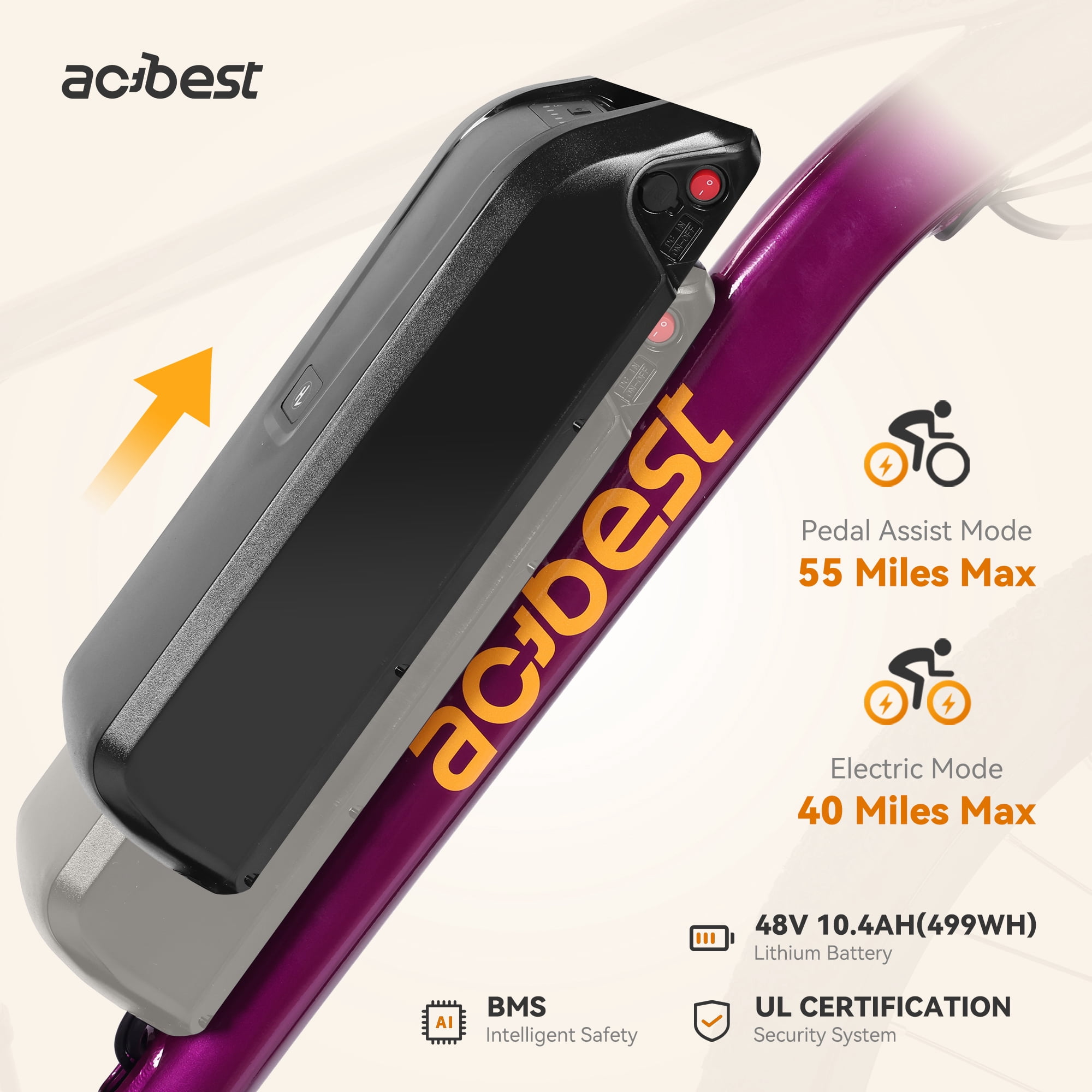 Electric Bike for Adults, 1200W Peak Mountain Ebike, 27.5" Adult Electric Bicycle with 48V Removable Battery, 21 Speed, Purple