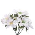 thumbnail image 2 of Artificial Flower Decor Poinsettia Simulation Bouquet Realistic For Indoor Outdoor  Wire Christmas Tree Decorations, 2 of 24