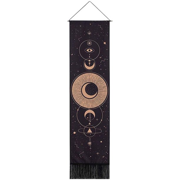 Moon Star Art Tapiz Decoración del hogar Colgaduras Accesorios de fotografía para colgar en la pared para chimenea Sala de estar Dormitorio Negro Fernando tapices para colgar en la pared