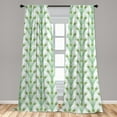thumbnail image 5 of Ambesonne Feather Curtains, Long Peacock Bird Plumes, Pair of 28"x63", Shamrock Green Mustard, 5 of 5