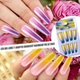 thumbnail image 4 of Qarigey 1 Juego de puntas francesas para uñas, Color degradado colorido, estilo bailarina, calcomanías artísticas, decoraciones para mujeres Arte de uñas amarillo rosa azul pegamento, 4 of 6