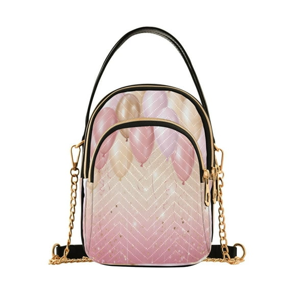 ALAZA Chain Crossbody Bags for Women Pink Balloons Shoulder Handbag Phone Purse