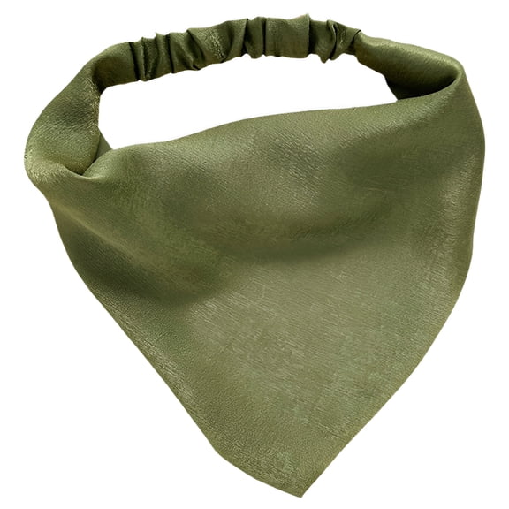 TELOLY Bandanas for Women,Hair Tie Green Bandana,Travel Headwear Polyester Bandana,Green