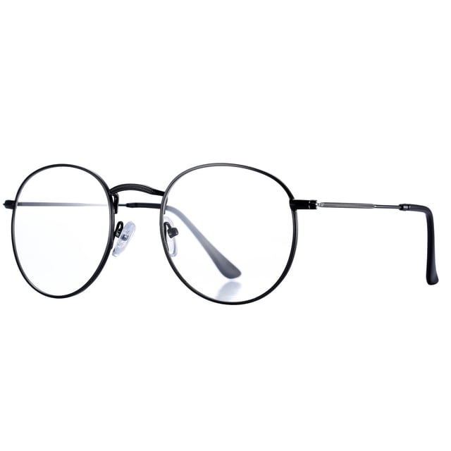 Gafas Pro Acme Classic con montura metálica redonda, unisex, color negro