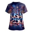 thumbnail image 6 of UngA 250 Anniversary USA Shirt Women 250th T Shirts American Flag Patriotic 250 Years Womans Shirts (Dark Purple,M), 6 of 8