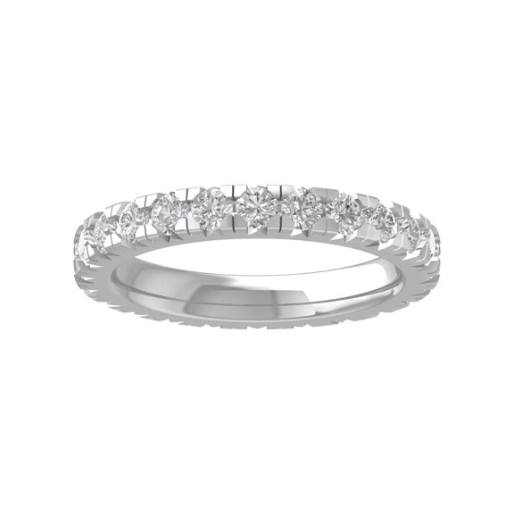 Araiya 14K White Gold Round Diamond Eternity Band Ring (1 1/5 cttw, I-J Color, I2-I3 Clarity), Size 10