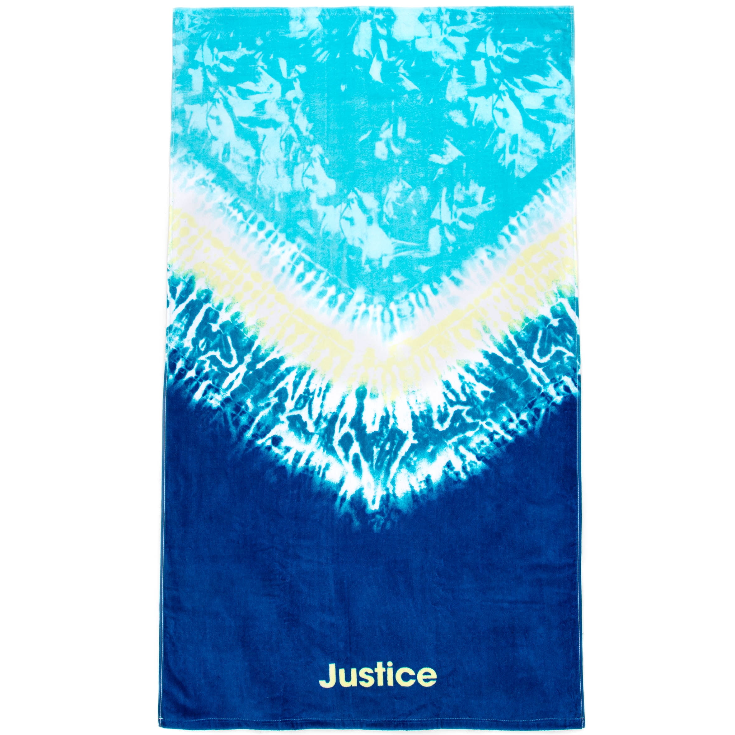 Justice Blue Cheetah and Blue Tie Dye 2-Pack Towel Set, Color Blue, 30 x 54