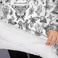 thumbnail image 3 of Oversized Wearable Blanket Hoodie,White Gothic Hand Butterfly Pattern Sherpa Blanket Hoodie with Super Pockets,Super Warm Fuzzy Pullover for Women & Men, 3 of 6
