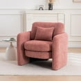 thumbnail image 7 of Oversized Chair with Thickened Backrest and Cushion, 35.04'' Wide Accent Chair, Modern Single Sofa with a Throw Pillow, Large Upholstered Armchair for Living Room Bedroom, Pink, 7 of 7
