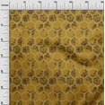 thumbnail image 2 of oneOone Cotton Jersey Gamboge Yellow Fabric Geometric|Leaves & Floral Block Fabric For Sewing Printed Craft Fabric By The Yard 58 Inch Wide, 2 of 4