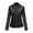 76#Black, variant on Ftwytp Womens Sports Jacket Women's Slim Leather Stand-Up Irregular Collar Zipper Stitching Solid Color Jacket Womens Casual Coat