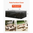 thumbnail image 2 of VEVOR Housse de Mobilier de Patio Extérieur 420D Imperméable Table Chaises Canapé 126"x63 Pouces, 2 of 9
