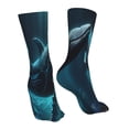 thumbnail image 7 of Salouo Vintage Blue Pattern Whale Pattern Fun Novelty Crew Socks,Casual Athletic Socks Neutral Socks, 7 of 7