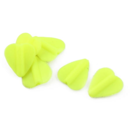 - Heart Shaped Rubber Fisherman Terminal Soft Bobber Stopper Luminous Lure Fishing Beads 6pcs Yellow