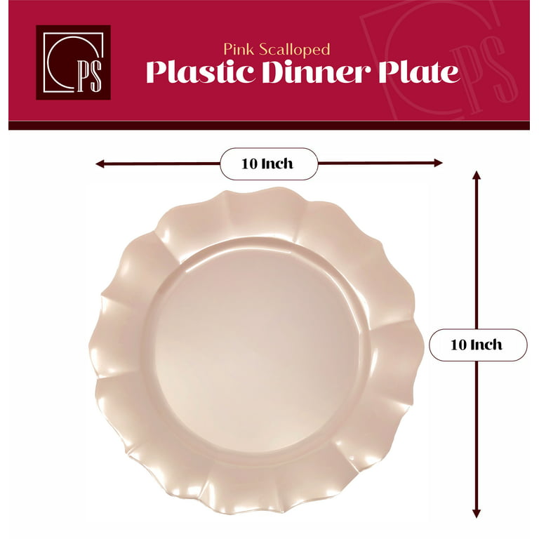 Elegant Plastic Plates for Party with Scalloped Rim (10 PC