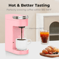 thumbnail image 5 of Slim Single Serve Coffee Maker for K Pods, One Cup Coffee Maker Fits 7.3" Travel Mugs, Coffee Machine with 6 to 12oz Brew Sizes, Salmon Pink, 5 of 6