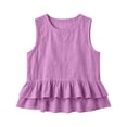 thumbnail image 6 of Cilsoka Womens Summer Peplum Tops Casual Babydoll Sleeveless Cotton Linen Tank Tops Flowy Pleated Shirts, 6 of 7
