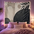 thumbnail image 2 of Abstract Geometric Palm Frond on Neutral Panels, Serene Minimalist for Modern Art Lovers, Contemporary Wall Art, Housewarming Gift, Tapestry Wall Hanging for Living Room and Bedroom, 2 of 6