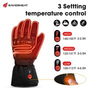 Savior Heated Men's Motorcycle Gloves, Riding Off-Road Extreme Sports Mittens Black XS-3XL