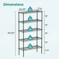 thumbnail image 4 of CONCETTA 5-Tier Adjustable Metal Shelving Unit, H - Black Storage Organizer, 4 of 6
