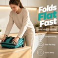 thumbnail image 5 of 2-In-1 Foldable Rolling Cart for Grocery Shopping, Green Portable Tote Trolley with Collapsible Frame Smooth Wheels, Space-Saving Travel Cart for Market, Small Size, 5 of 8