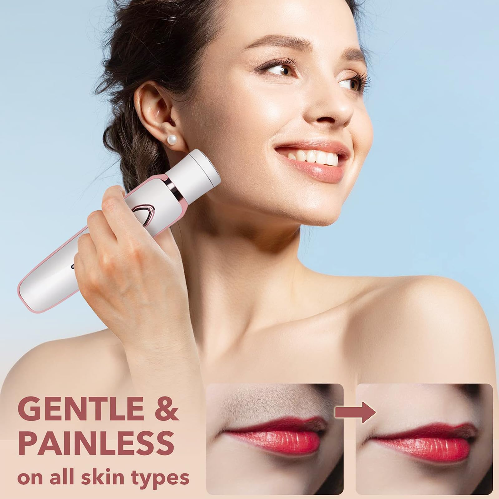4-in-1 Women's Electric Hair Remover Rechargeable Body Hair Removal Tool Set Nose Hair Lip Hair Eyebrow Trimmer Face Body Hair Grooming Set for Women