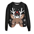 thumbnail image 5 of Kaprioy Womens Cute Christmas Sweatshirts Oversized Long Sleeve Casual Knit PulloverFall Fashion Clothing Tunic Tops Black, S, 5 of 6