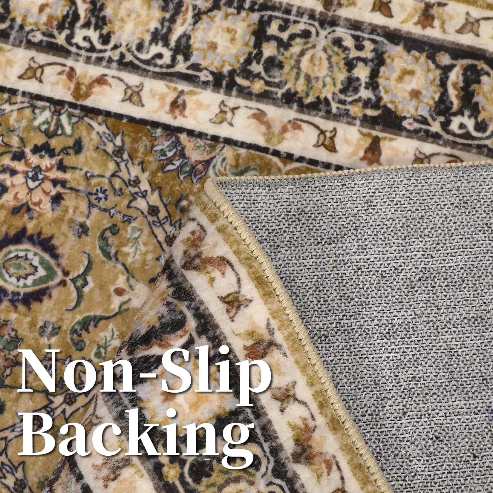 Hasoo Runner Rug 2' x 6' Washable Rugs for Hallway Moroccan Carpet Vintage Rug, Brown