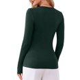 thumbnail image 5 of JYLFC Women Slim Fit Shirts Scoop Neck Tops Long Sleeve Shirts, Green 2XL, 5 of 5