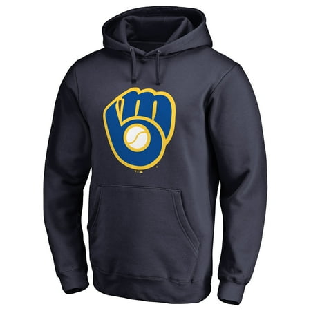 - Milwaukee Brewers Team Color Primary Logo Pullover Hoodie - Navy