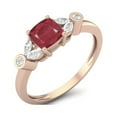 thumbnail image 2 of Mooneye 2.06 Cts Cushion Ruby Solitaire 925 Sterling Silver Rose Vermeil Classic Women Wedding Ring, 2 of 3