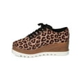 thumbnail image 4 of New Women Qupid Prado-06 Almond Toe Lace Up Double Stacked Creeper Wedge Sneaker, 4 of 5