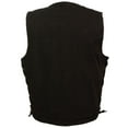 thumbnail image 2 of Milwaukee Leather Men's Side Lace Denim Vest w/  Chest Pockets  Black, 2 of 2