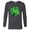 Charcoal Heather, variant on Marvel Hulk Outline Four-Leaf Clovers Green St Patrick’s Day - Long Sleeve T-Shirt for Men - Customized-White