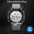 thumbnail image 3 of Reloj Electrónico, WR50M Alarma A Prueba De Agua De 12 24 Horas Pantalla De Fecha Semana Reloj Digital Luminoso Para Ejercicio Para Estudiantes, 3 of 7