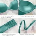 thumbnail image 4 of Tshirt Bras for Women Lightly Lined Bra Feature V-Neck Longline Bra Style W-229 Green S, 4 of 8