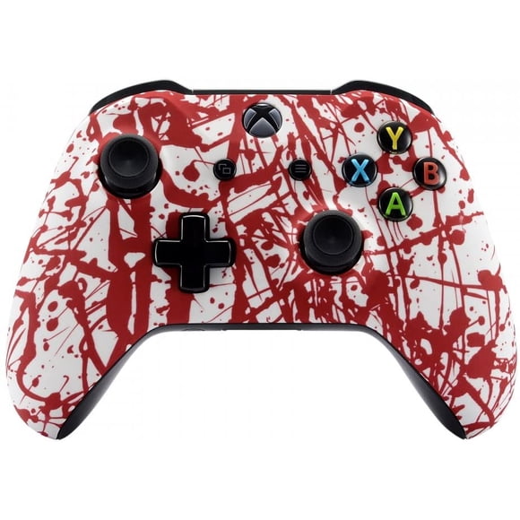 eXtremeRate® The Blood Spatter Patterned Faceplate Cover, Soft Touch Front Housing Shell Case, Comfortable Soft Grip