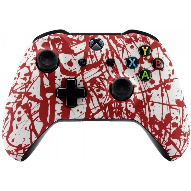eXtremeRate® The Blood Spatter Patterned Faceplate Cover, Soft Touch Front Housing Shell Case, Comfortable Soft Grip