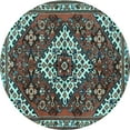 thumbnail image 1 of Ahgly Company Indoor Round Persian Light Blue Traditional Area Rugs, 7' Round, 1 of 4