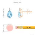 thumbnail image 2 of ANGARA Natural Claw-Set Pear 1.1 ct Aquamarine Solitaire Stud Earrings in 14K Rose Gold for Women (Size-7x5mm) | March Birthstone, Anniversary, Jewelry Gift for Women | Natural Aquamarine Earrings, 2 of 7
