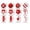 24 PCS, variant on 12Pcs Christmas Ball Ornaments for Christmas Tree, Snowflake Pattern Red White Christmas Ball, Candy Walking Stick Shaped Pendant for Xmas Tree Decorations Home Indoor Holiday Party Decor