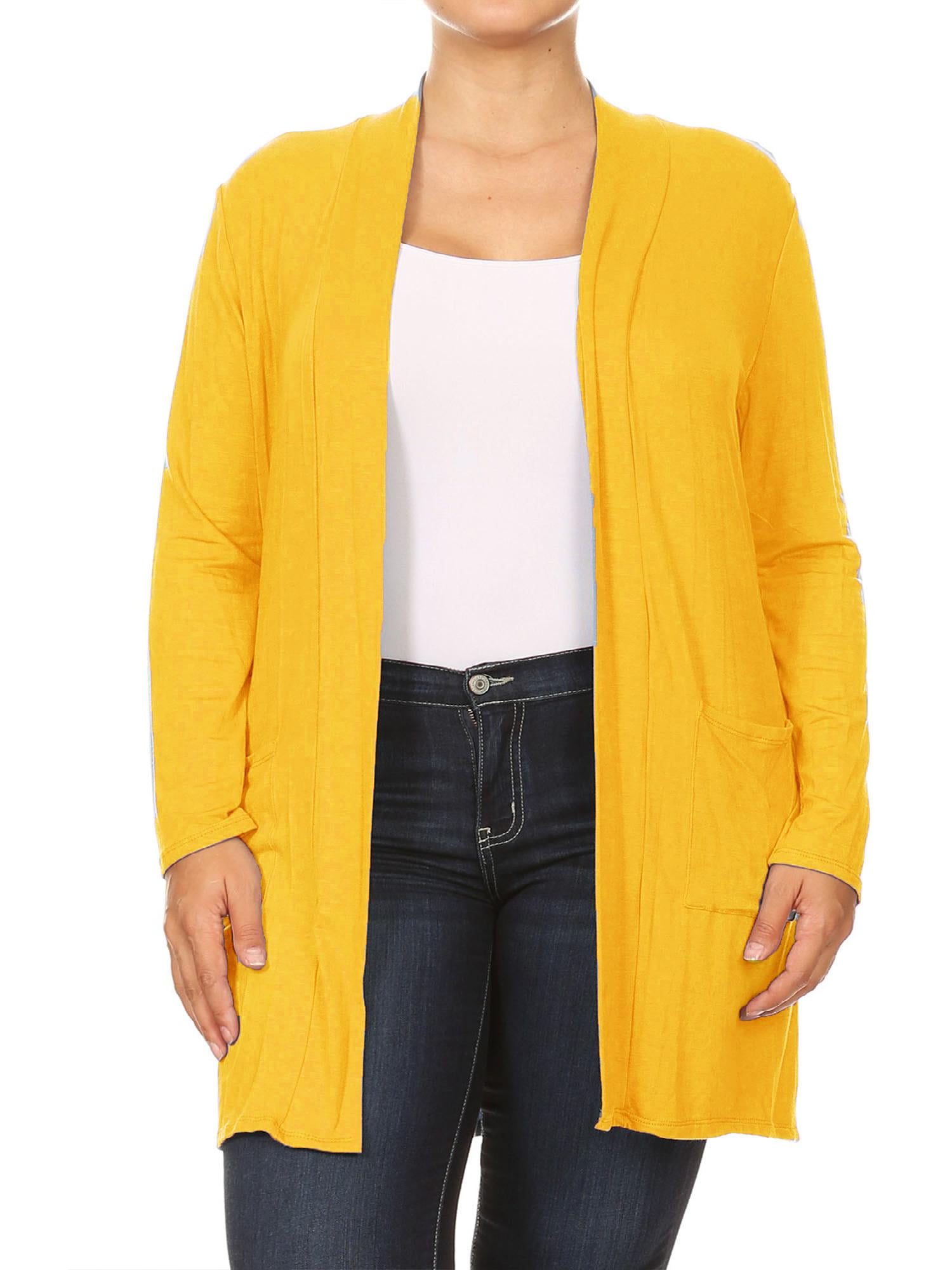 plus size yellow cardigan sweater