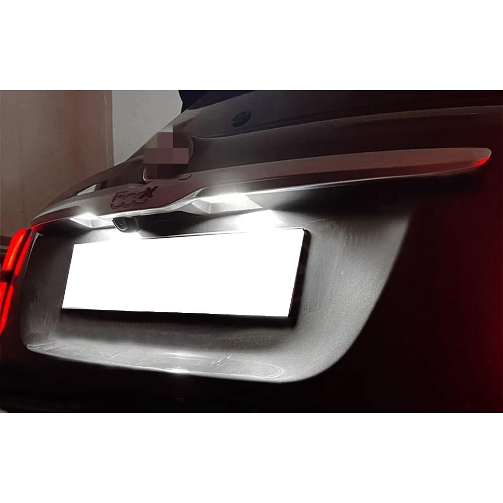 OEM-Fit 3W Full LED License Plate Light Kit For Fiat 2014-2019 500X SUV, Powered by 18-SMD Xenon White LED & Can-bus Error Free