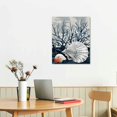 thumbnail image 3 of COMIO  Ocean Theme Canvas Wall Art Beach Coastal Shell Starfish Coral Navy Blue and White Nautical Picture for Bathroom Home Decoe Ready to Hang, 3 of 5