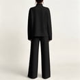 thumbnail image 3 of 2 Piece Outfits for Women Loose Mock Neck Sweatshirt with Wide Leg Pants 2026 Lounge Travel Matching Sets Black S, 3 of 4