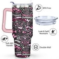 thumbnail image 3 of 40oz Gifts Stainless Steel Flip Straw Tumbler Spill Proof Travel Cup Double Wall Vacuum Insulated Coffee Mug with Handle, 3 of 6