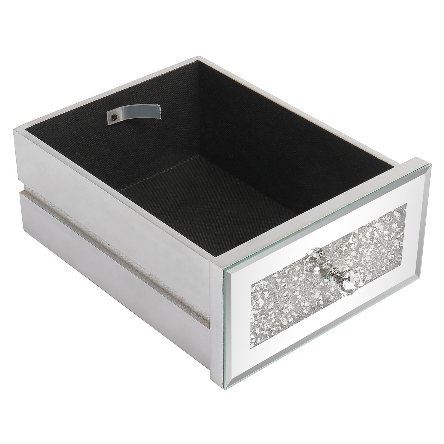 Astoutdoor 3-Drawer Mirrored Desk, Silver, 42 x 15 x 29.9 in